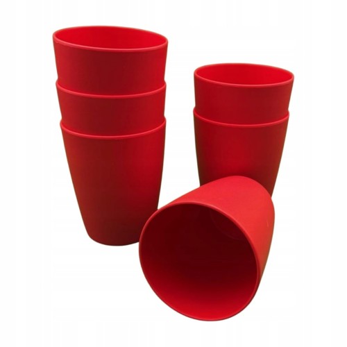 Kubki plastikowe 6×250 ml SAGAD Malinowy bezpieczne do przedszkola i domu