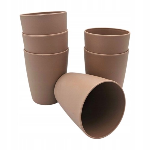 Kubki plastikowe 6×250 ml SAGAD cappuccino bezpieczne do przedszkola i domu