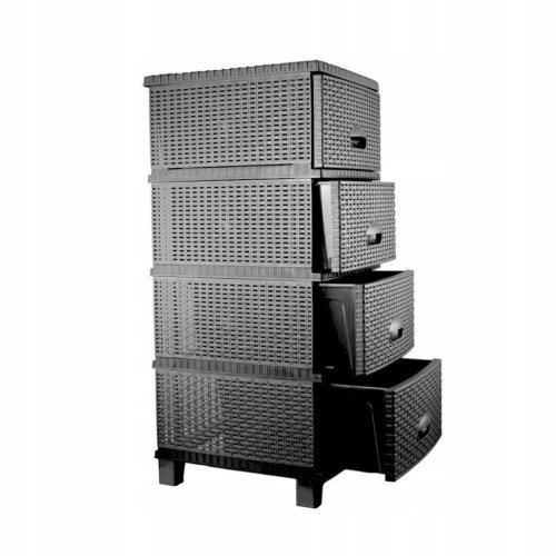Komoda 4 szuflady rattan nowoczesna 94 cm HIT! do łazienki na działkę garaż