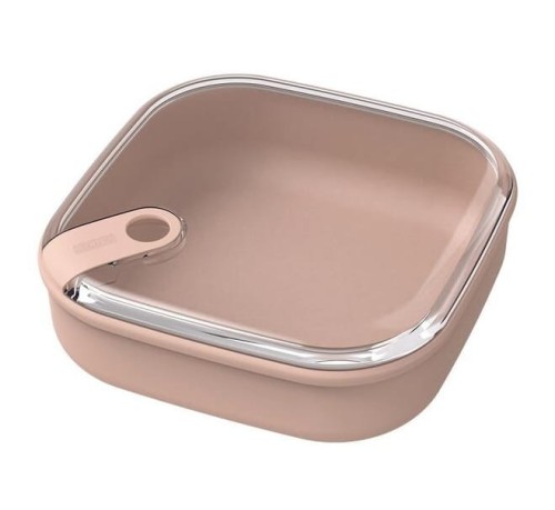 Pojemnik na żywność Lunch box kwadratowy płaski szczelny ELA 1,0 L BEŻOWY