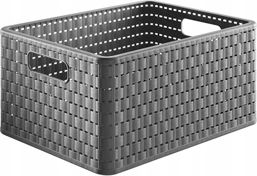 Kosz COUNTRY 18 L antracyt rattanowy Rotho A4 pojemnik organizer