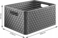 Kosz COUNTRY 18 L antracyt rattanowy Rotho A4 pojemnik organizer