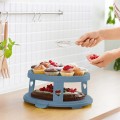 Pojemnik na ciasto tort XL 26cm wkład na babeczki 2 poziomy Rotho Niebieski
