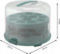 Pojemnik na ciasto tort XL 26cm wkład na babeczki 2 poziomy Rotho Zielony