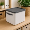 Rotho MYTHEN 27L Pojemnik Organizer z Pokrywą Box Ciepły beż 40x29x29