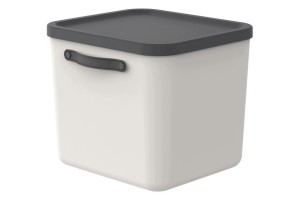 Rotho MYTHEN 40L Pojemnik Organizer Box z Pokrywą Ciepły beż 39,5x38x34 cm