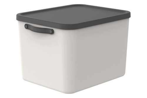 Rotho MYTHEN 55L Pojemnik Organizer Box z Pokrywą Duży Ciepły Beż 55 l