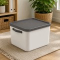 Rotho MYTHEN 55L Pojemnik Organizer Box z Pokrywą Duży Ciepły Beż 55 l