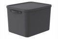 Rotho MYTHEN 55L Pojemnik Organizer Box z Pokrywą Duży Czarny Antracyt 55 l