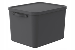 Rotho MYTHEN 55L Pojemnik Organizer Box z Pokrywą Duży Czarny Antracyt 55 l
