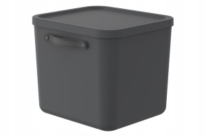 Rotho MYTHEN 40L Pojemnik Organizer Box z Pokrywą Czarny 39,5x38x34 cm