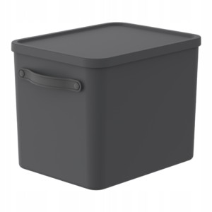 Rotho MYTHEN 27L Pojemnik Organizer z Pokrywą Box Czarny Antracyt 40x29x29