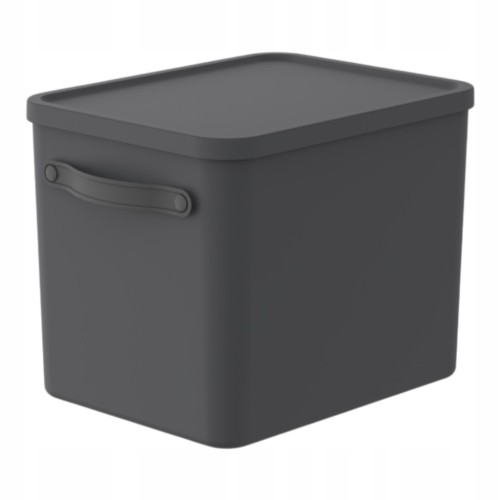 Rotho MYTHEN 27L Pojemnik Organizer z Pokrywą Box Czarny Antracyt 40x29x29