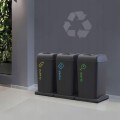 Kosze do Segregacji Śmieci 3x40L Otwarta Pokrywa Kolor Papier Plastik Szkło